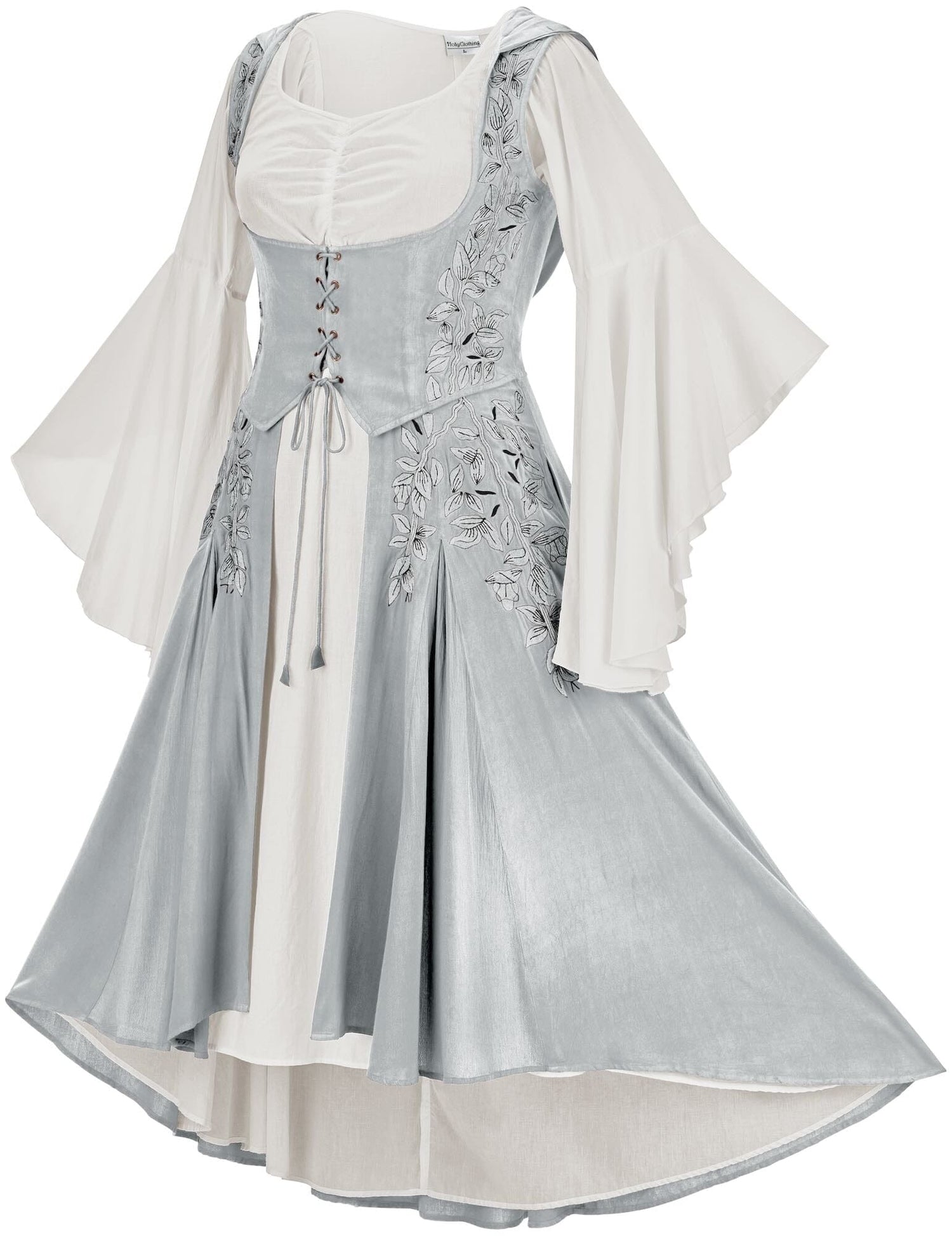 Tauriel Maxi Set Silver Embroidery