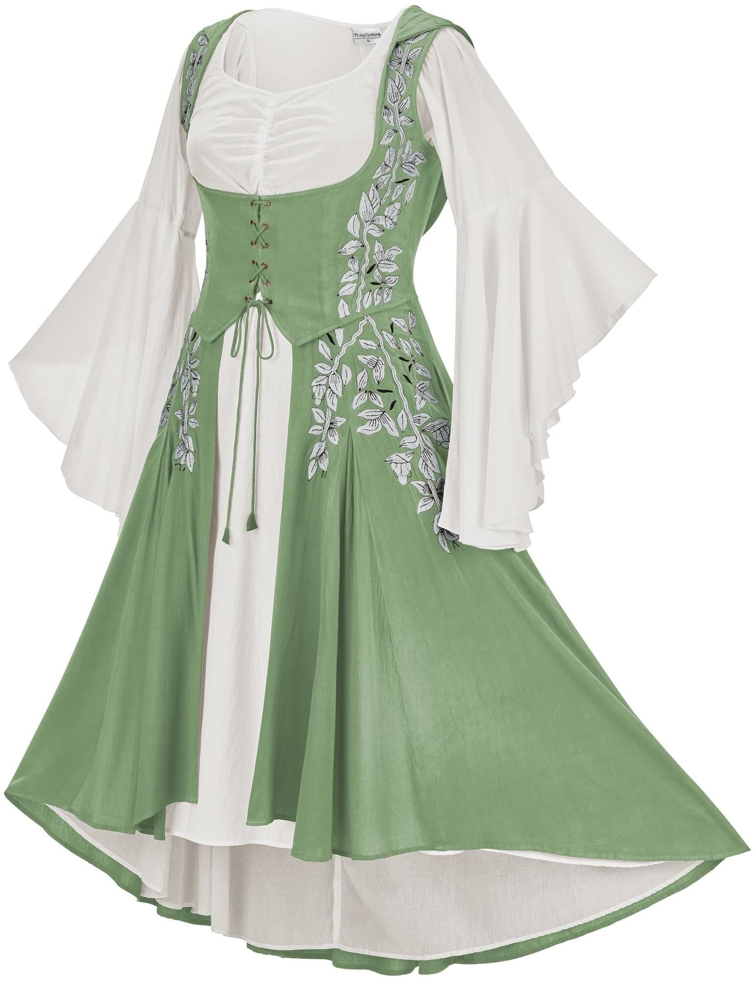 Tauriel Maxi Set Silver Embroidery
