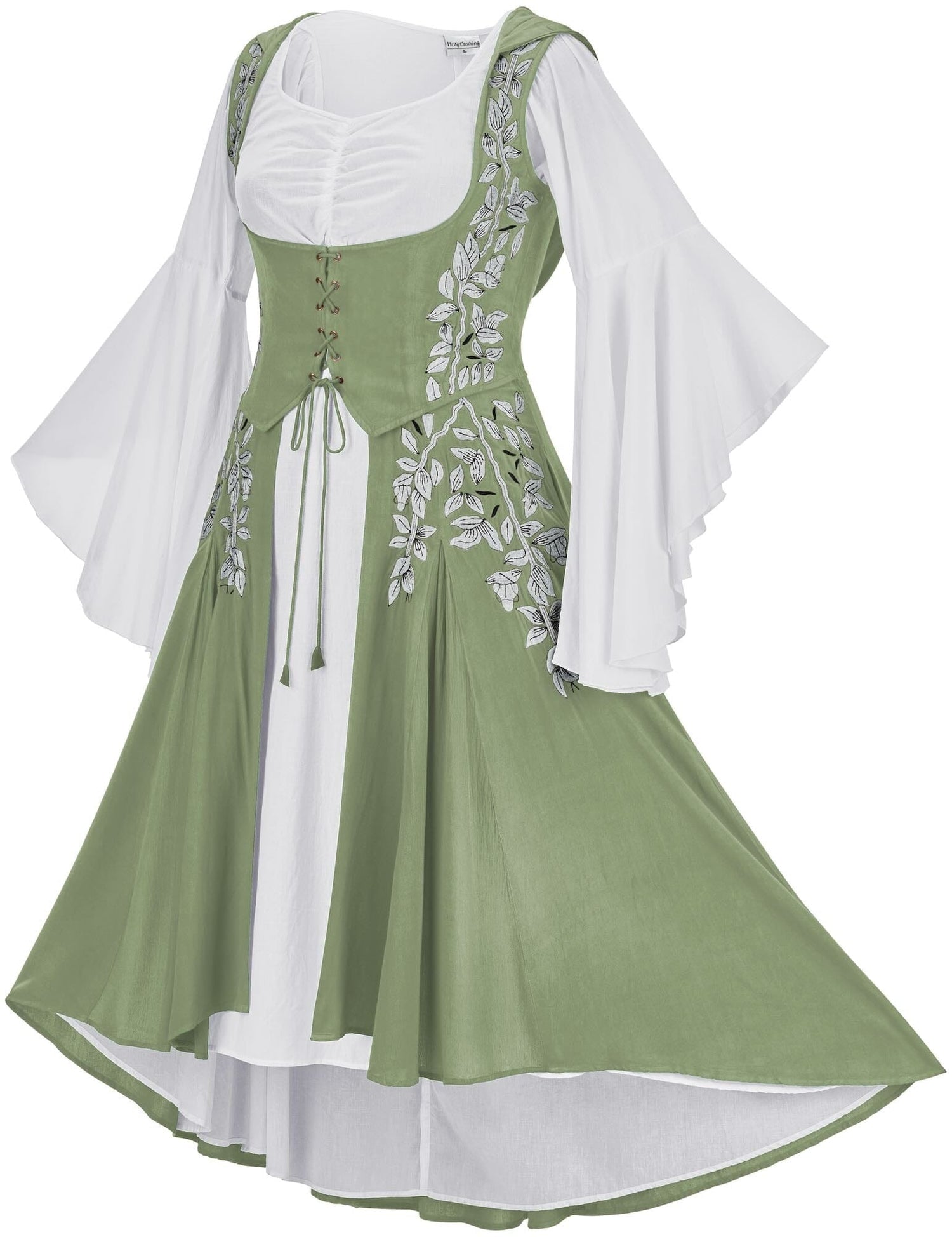 Tauriel Maxi Set Silver Embroidery