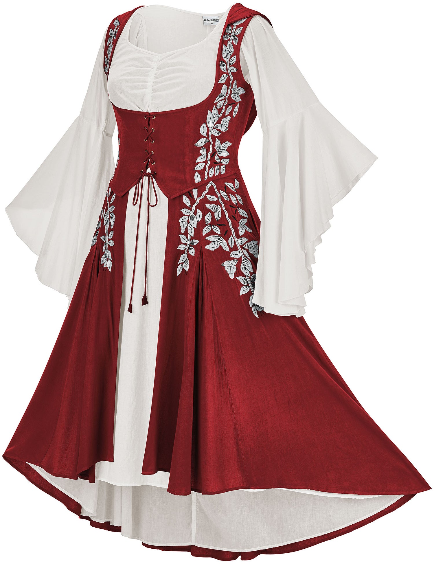 Tauriel Maxi Set Silver Embroidery