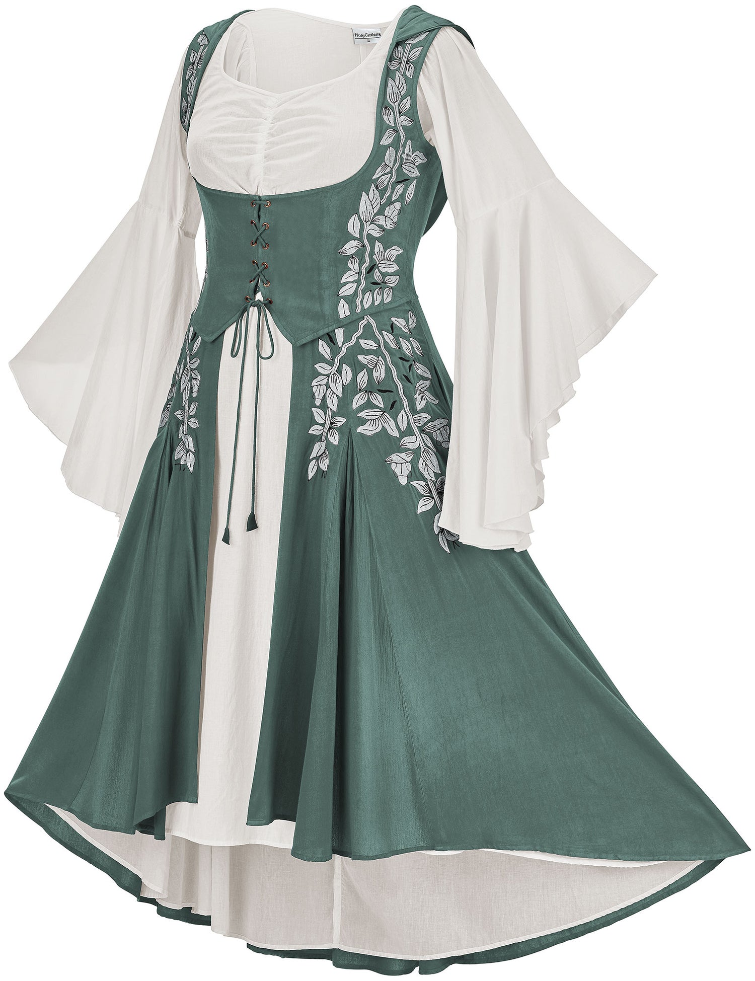 Tauriel Maxi Set Silver Embroidery