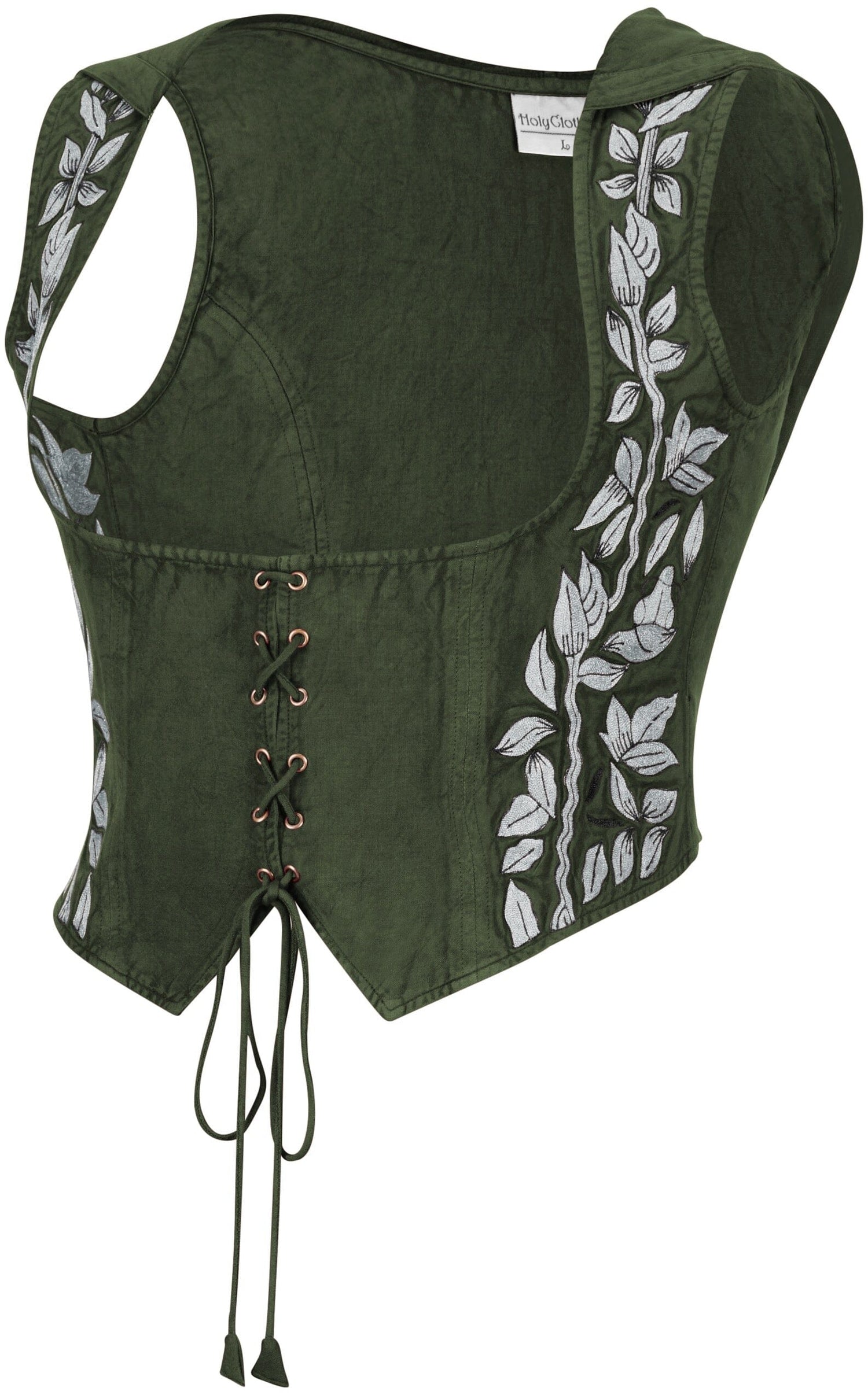 Tauriel Top Limited Edition Moss Green Silver Embroidery